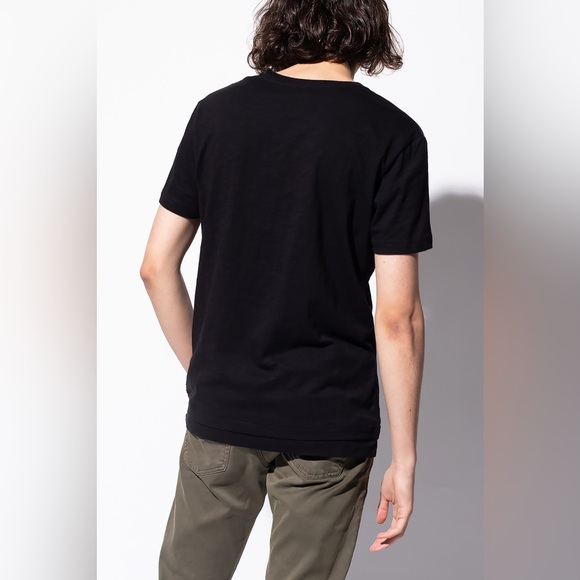 EUC Men’s Large Burberry Brit V-Neck Cotton Tee With Logo Embroidered In Blaack - Picture 2 of 14